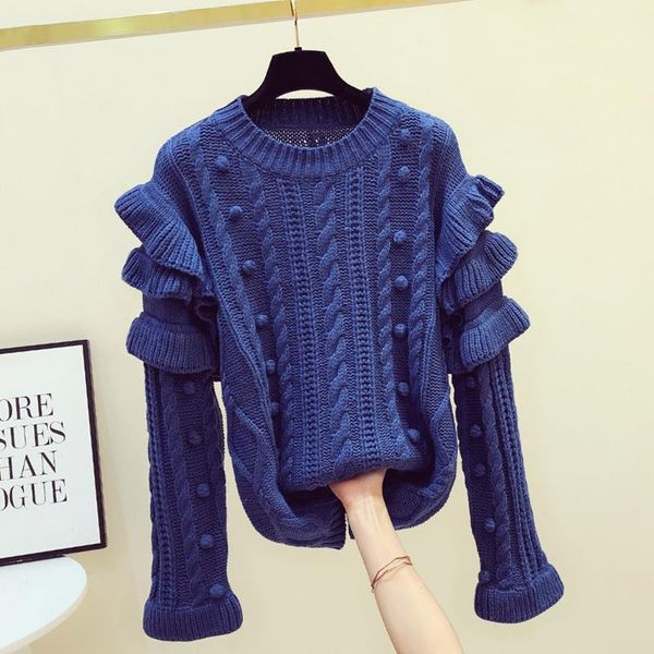 women's sweaters 2021 autumn winter sweater women three-dimensional ball loose knitted pullovers woman long sleeve ruffled, White;black
women's sweaters 2021 autumn winter sweater women three-dimensional ball loose knitted pullovers woman long sleeve ruffled, White;black