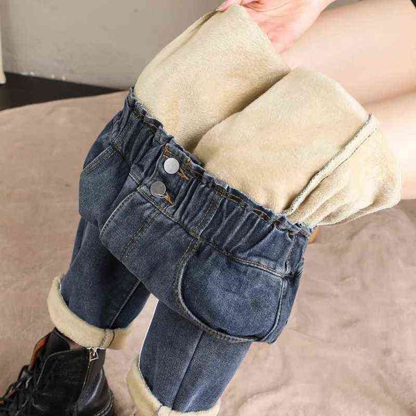 streetwear warm winter velvet jeans woman korean fashion harem elastic high waist pants ankle baggy casual blue denim lady 211129
streetwear warm winter velvet jeans woman korean fashion harem elastic high waist pants ankle baggy casual blue denim lady 211129