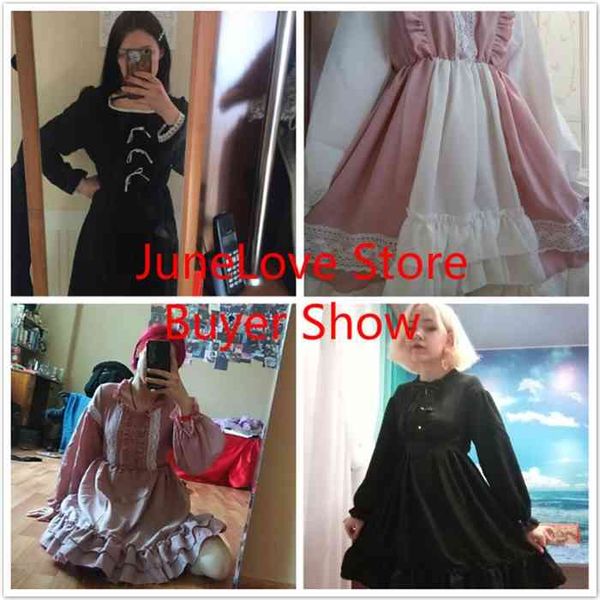 alice in wondeland cute women lolita op dress flouncing lace trim japanese harajuku long sleeves doll teen dress fairy vestidos, Black;gray
alice in wondeland cute women lolita op dress flouncing lace trim japanese harajuku long sleeves doll teen dress fairy vestidos, Black;gray
