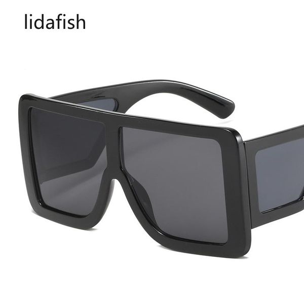 sunglasses lidafish oversized shades women men fashion square black unique female eyewear, White;black
sunglasses lidafish oversized shades women men fashion square black unique female eyewear, White;black