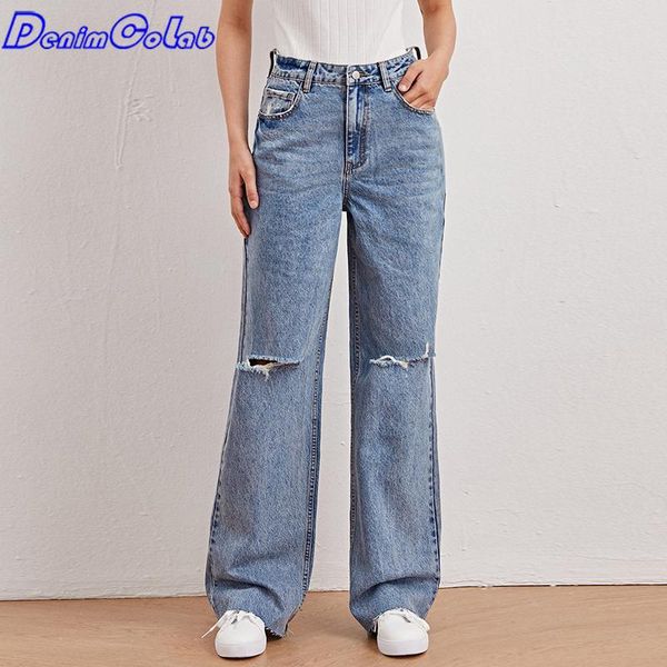 women's jeans denimcolab vintage hole design loose straight pants women 100% cotton boyfriends high waist casual ripped mom, Blue
women's jeans denimcolab vintage hole design loose straight pants women 100% cotton boyfriends high waist casual ripped mom, Blue