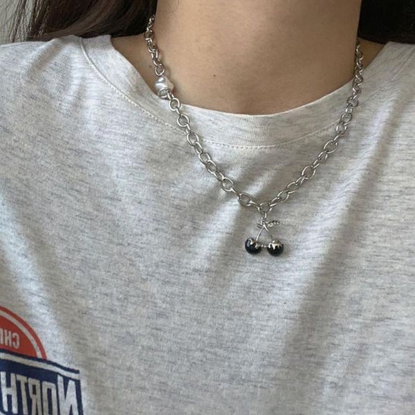 pendant necklaces sweet resin heart alloy y2k style cherry women necklace sweater chain korean choker jewelry accessories, Silver
pendant necklaces sweet resin heart alloy y2k style cherry women necklace sweater chain korean choker jewelry accessories, Silver