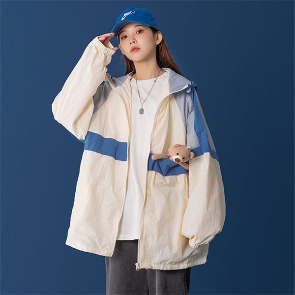 women's jackets net red sunscreen jacket female 2021 bear design sense spring and summer thin korean style loose stitching hooded top, Black;brown
women's jackets net red sunscreen jacket female 2021 bear design sense spring and summer thin korean style loose stitching hooded top, Black;brown