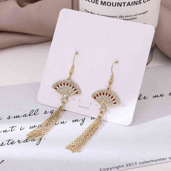 charms earrings qingdao jewelry china wind red fan metal tassel seduction feminine temperament simple sweet elegant clip, Golden
charms earrings qingdao jewelry china wind red fan metal tassel seduction feminine temperament simple sweet elegant clip, Golden