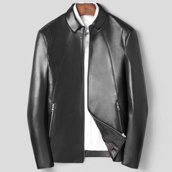 men's leather & faux mens coat 100% sheepskin collar business men jacket natural high-quality h58, Black
men's leather & faux mens coat 100% sheepskin collar business men jacket natural high-quality h58, Black