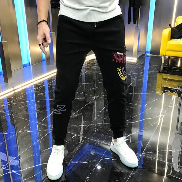 autumn 2021 men's european station casual pants eagle lettered embroidery drill small feet elastic corset long for men, Black
autumn 2021 men's european station casual pants eagle lettered embroidery drill small feet elastic corset long for men, Black