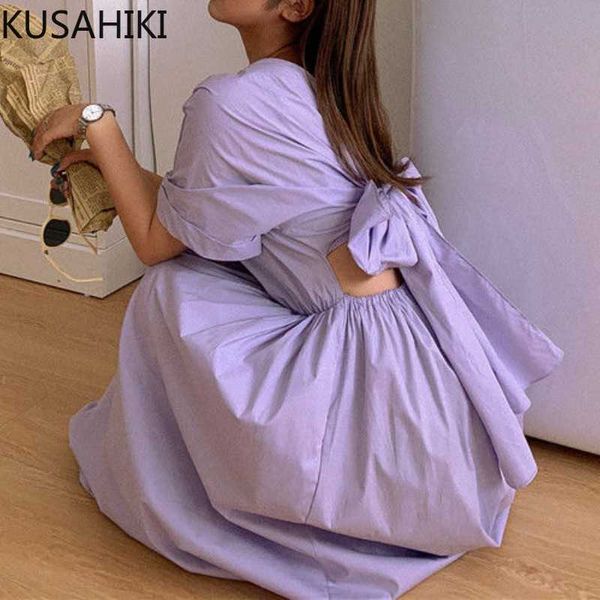 vintage backless bow tie woman dress puff short sleeve o-neck vestidos femme sumemr high waist dresses 6h225 210603, Black;gray
vintage backless bow tie woman dress puff short sleeve o-neck vestidos femme sumemr high waist dresses 6h225 210603, Black;gray