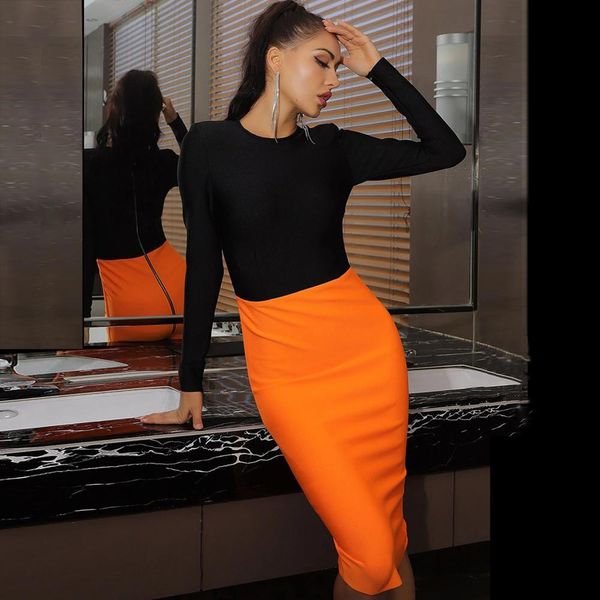 casual dresses celebrity bandage black orange patchwork full sleeves mid bodycon elegant women evening party 9zjg, Black;gray
casual dresses celebrity bandage black orange patchwork full sleeves mid bodycon elegant women evening party 9zjg, Black;gray