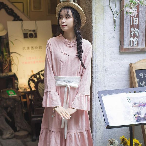 women's knits & tees 1328 girls' hanfu improved chinese wind spring students' cotton coil buckle dress literary female adult, White
women's knits & tees 1328 girls' hanfu improved chinese wind spring students' cotton coil buckle dress literary female adult, White