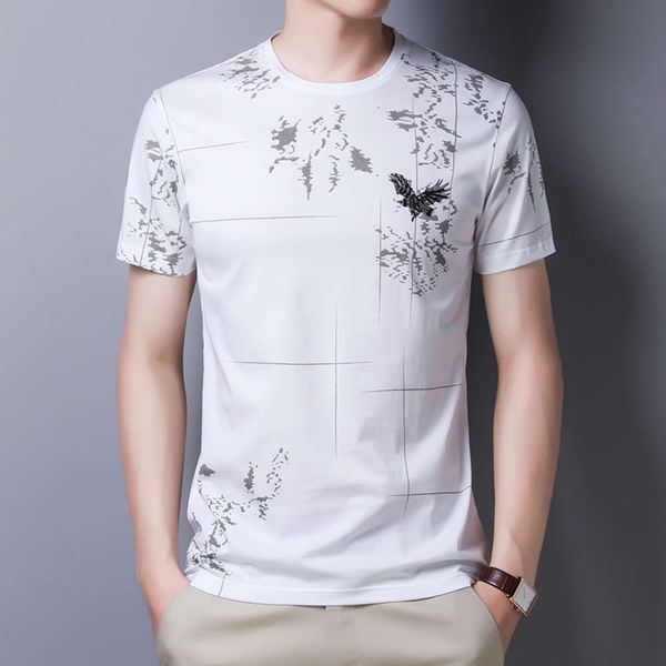summer cotton 2021 t-shirt men's short sleeve round neck jacquard mercerized loose half ice silk, White;black
summer cotton 2021 t-shirt men's short sleeve round neck jacquard mercerized loose half ice silk, White;black