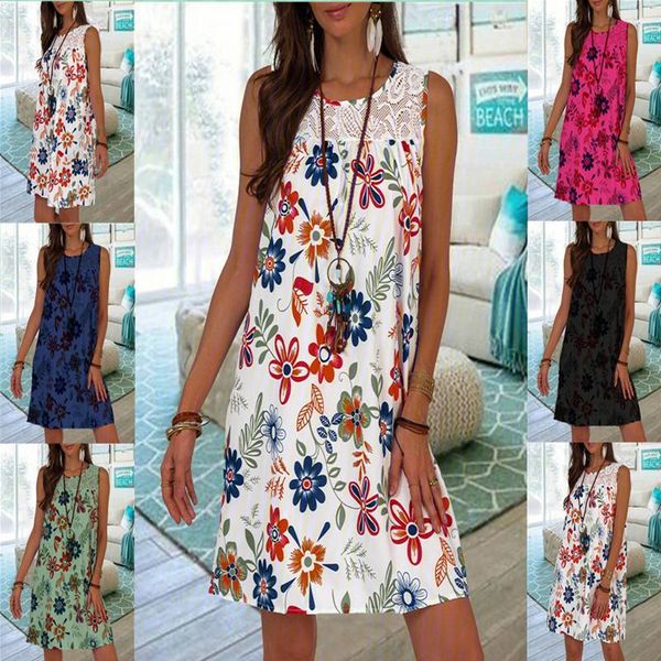 spot in europe and the dress without sleeves posed vest lace printing head casual dresses, Black;gray
spot in europe and the dress without sleeves posed vest lace printing head casual dresses, Black;gray