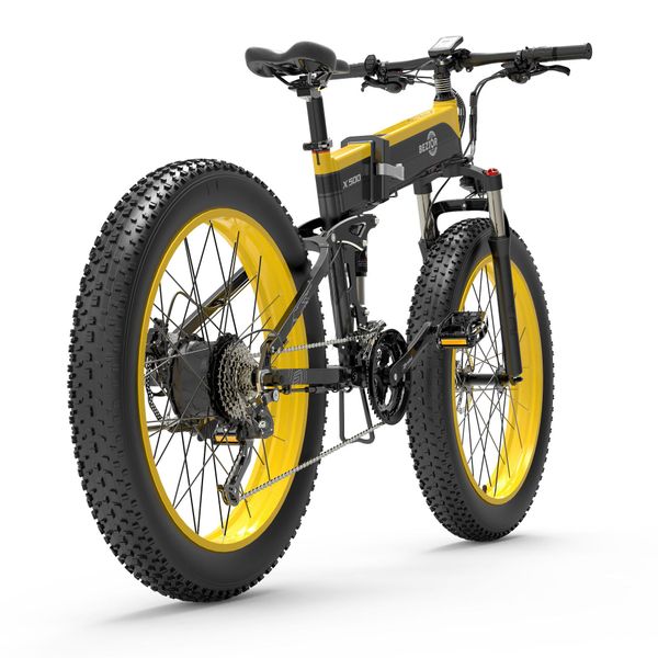 

bezior-x500 yellow foldable electric bicycle sports outdoors cycling portable 48v maximum speed of 40km/h load 180 kg mountain bikes wheels, Silver;blue