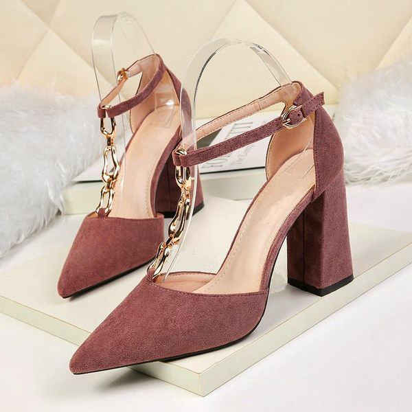 square heel chain buckle casual women's sandals pointed toe chunky high heels party pumps ladies concise flock office shoes, Black
square heel chain buckle casual women's sandals pointed toe chunky high heels party pumps ladies concise flock office shoes, Black