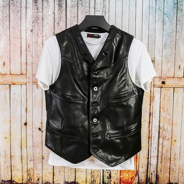 men's vests 2021 black japan casual style genuine leather vest men single breasted plus size 4xl real natural horsehide summer slim fit, Black;white
men's vests 2021 black japan casual style genuine leather vest men single breasted plus size 4xl real natural horsehide summer slim fit, Black;white