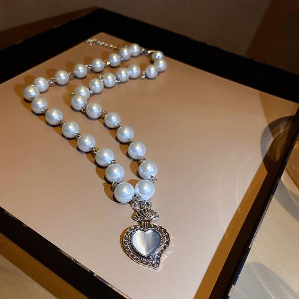 pendant necklaces temperament vintage love necklace korean fashion female imitation pearl clavicle chain jewelry women's accessories, Silver
pendant necklaces temperament vintage love necklace korean fashion female imitation pearl clavicle chain jewelry women's accessories, Silver