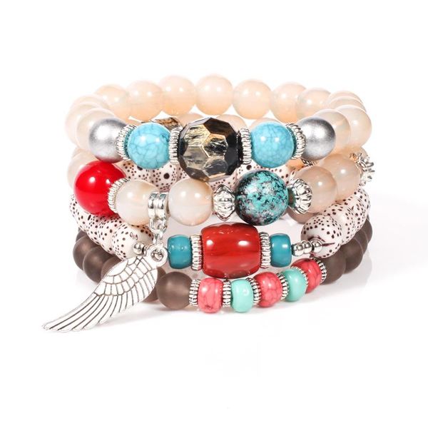 beaded, strands 4pcs trendy women multilayer cuff bracelets charm simulated pearl marble beads bracelet for lady dots wing jewelry, Black
beaded, strands 4pcs trendy women multilayer cuff bracelets charm simulated pearl marble beads bracelet for lady dots wing jewelry, Black