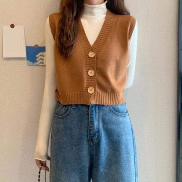 women's vests autumn winter women sweaters cardigan sleeveless teenager girl v-neck short knitted sweater vest ladies female waistcoat, Black;white
women's vests autumn winter women sweaters cardigan sleeveless teenager girl v-neck short knitted sweater vest ladies female waistcoat, Black;white