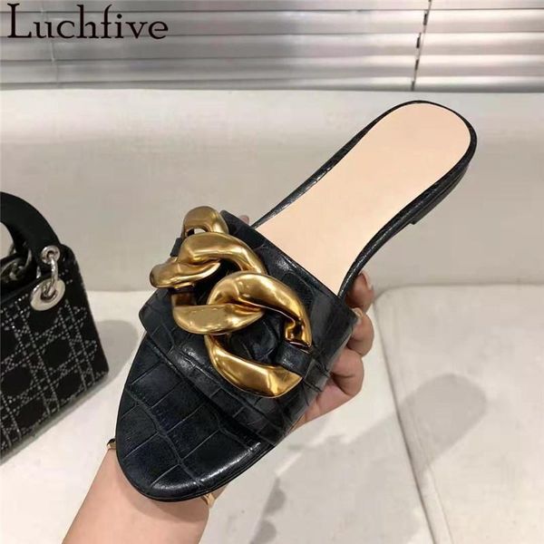 retro big chains slippers open toe slides beach shoes runway flat women summer black zapatos de mujer
retro big chains slippers open toe slides beach shoes runway flat women summer black zapatos de mujer