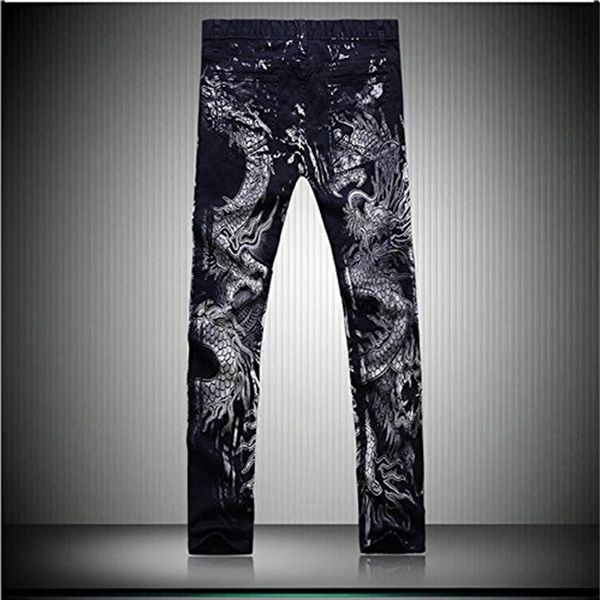 futtle men's individuality dragon printed jeans male slim fit trousers nightclub motobike style pants, Blue
futtle men's individuality dragon printed jeans male slim fit trousers nightclub motobike style pants, Blue