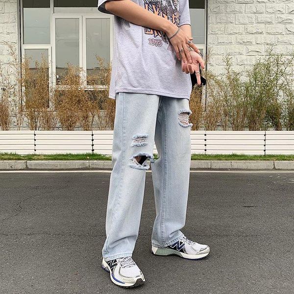 men's jeans summer ripped fashion blue casual wide-leg men streetwear loose hip-hop hole straight denim trousers mens
men's jeans summer ripped fashion blue casual wide-leg men streetwear loose hip-hop hole straight denim trousers mens
