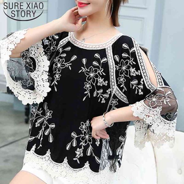 casual female spring summer embroidery lace blouse sleeve hollow out women shirt o-collar ladies clothing 4506 50 210417, White
casual female spring summer embroidery lace blouse sleeve hollow out women shirt o-collar ladies clothing 4506 50 210417, White