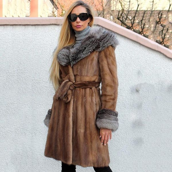 women's fur & faux fashion women real mink coat with big silver hood high qulaity genuine belt luxury overcoats, Black
women's fur & faux fashion women real mink coat with big silver hood high qulaity genuine belt luxury overcoats, Black