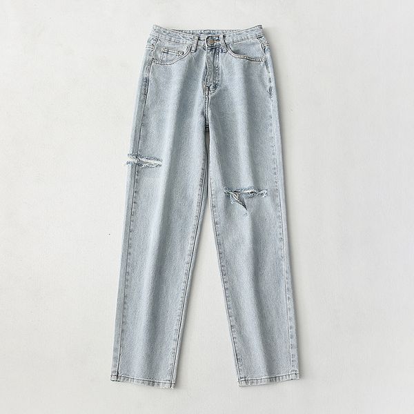 jeans m7382 - korean women's wear 2021 summer versatile high waisted thin perforated denim straight pants for women, Blue
jeans m7382 - korean women's wear 2021 summer versatile high waisted thin perforated denim straight pants for women, Blue