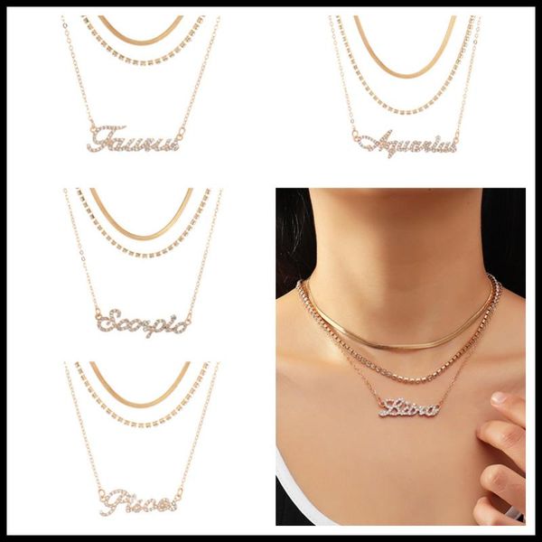 pendant necklaces 12 constellation zodiac star necklace cubic zirconia luxury statement jewelry link chain layered bijoux femme gift, Silver
pendant necklaces 12 constellation zodiac star necklace cubic zirconia luxury statement jewelry link chain layered bijoux femme gift, Silver