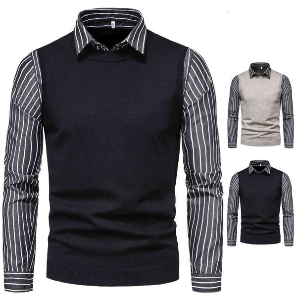 men's sweaters mens designer pullover slim fit fake two-piece for men knitwear fashion lapel neck striped sleeve bottoming shirt sweate, White;black
men's sweaters mens designer pullover slim fit fake two-piece for men knitwear fashion lapel neck striped sleeve bottoming shirt sweate, White;black