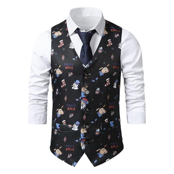 men's vests parklees christmas print vest men slim fit merry waistcoat xmas party prom costume cosplay clothes, Black;white
men's vests parklees christmas print vest men slim fit merry waistcoat xmas party prom costume cosplay clothes, Black;white