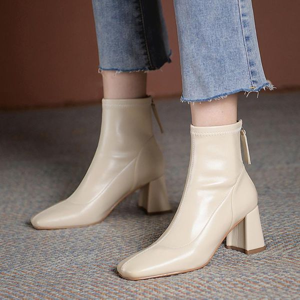 boots ankle shoes women thick high heels square toe zipper lady footwear concise short autumn white 40 brown, Black
boots ankle shoes women thick high heels square toe zipper lady footwear concise short autumn white 40 brown, Black