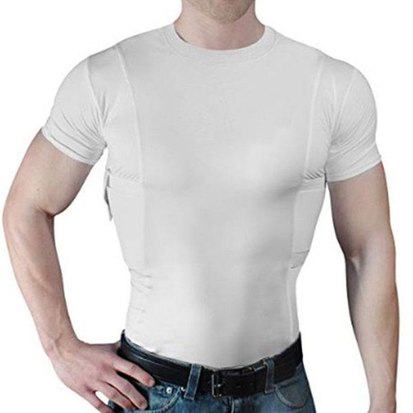 simple all-match women men solid color army tactical high-elastic t-shirt with hidden holster men's t-shirts, White;black
simple all-match women men solid color army tactical high-elastic t-shirt with hidden holster men's t-shirts, White;black