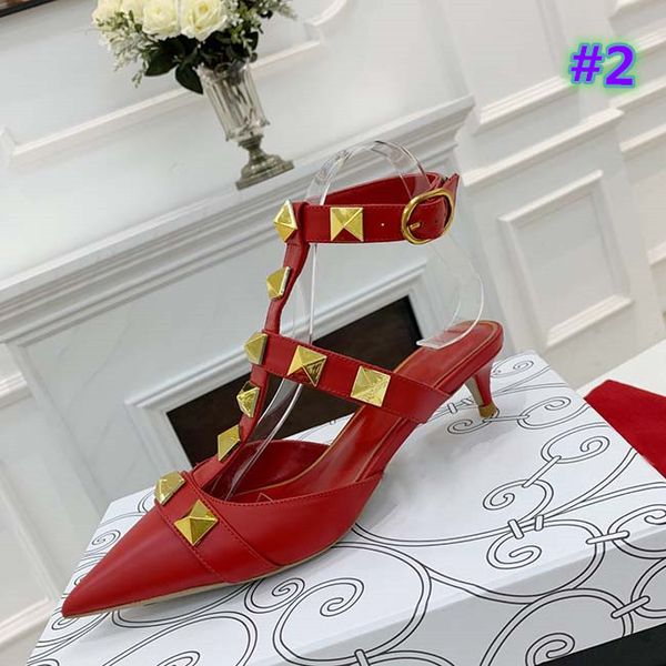 2021 sandals designer pointed toe 2-strap with studs heels matte leather rivets women studded strappy dress shoes valentine high heel, Black
2021 sandals designer pointed toe 2-strap with studs heels matte leather rivets women studded strappy dress shoes valentine high heel, Black