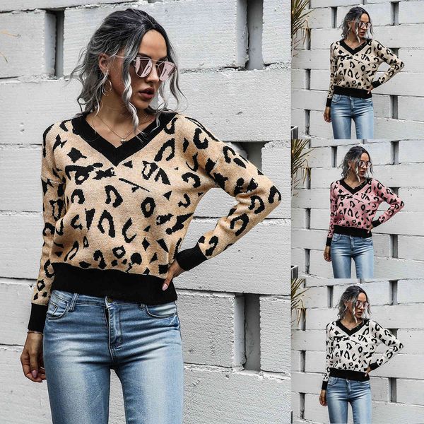 fashion sweater women's clothing autumn and winter 2021 leisure pullover leopard long sleeve, White;black
fashion sweater women's clothing autumn and winter 2021 leisure pullover leopard long sleeve, White;black