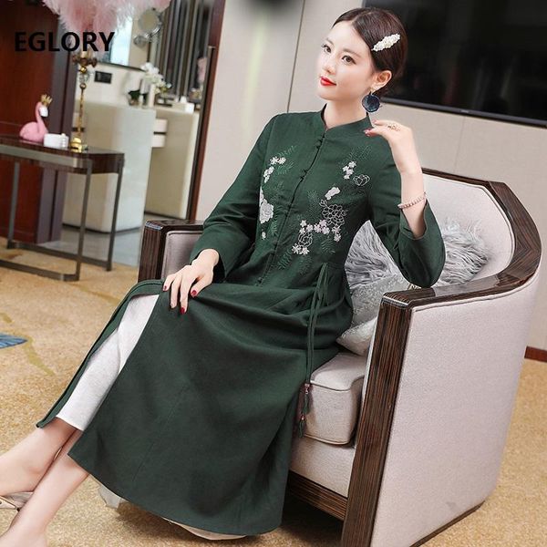 casual dresses 2021 autumn winter dress women exquisite embroidery vintage button front drawstring waist green pink linen, Black;gray
casual dresses 2021 autumn winter dress women exquisite embroidery vintage button front drawstring waist green pink linen, Black;gray