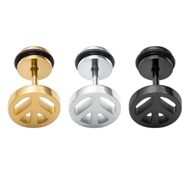 stud earring for men stainless steel peace symbol ear piercing brinco punk screw women, Golden;silver
stud earring for men stainless steel peace symbol ear piercing brinco punk screw women, Golden;silver