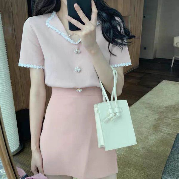 lucyever summer casual lace floral v-neck knitted shirt women slim short sleeve pearl button sweater woman korean knitt 210521, White;black
lucyever summer casual lace floral v-neck knitted shirt women slim short sleeve pearl button sweater woman korean knitt 210521, White;black
