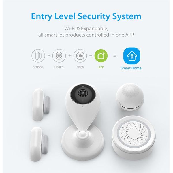 smart home wifi video alarm kits with 1.0mp ip camera pir motion sensor door siren two-way audio detection cameras
smart home wifi video alarm kits with 1.0mp ip camera pir motion sensor door siren two-way audio detection cameras