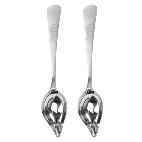 spoons 2pcs stainless steel seasoning scoops pointed waterdrop design sauce dressing plate dessert spice spoon for home kitchen
