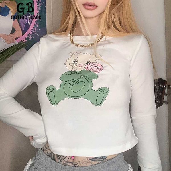women's t-shirt gothblack harajuku slim long sleeve bear printed tshirt women o neck bodycon casual crop 2021 spring fashion street, White
women's t-shirt gothblack harajuku slim long sleeve bear printed tshirt women o neck bodycon casual crop 2021 spring fashion street, White