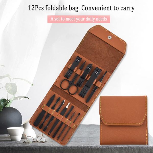 nail art kits 12-piece black clippers manicure set folding bag nails scissors pedicure clipper kit hand foot care tools
nail art kits 12-piece black clippers manicure set folding bag nails scissors pedicure clipper kit hand foot care tools