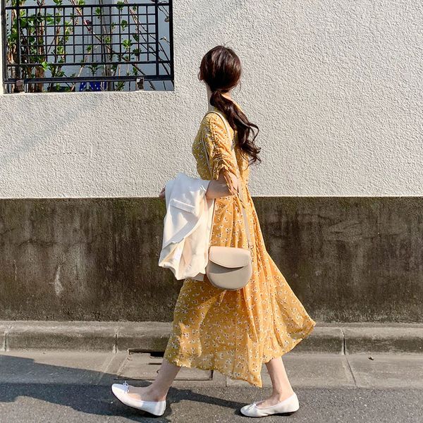 new s-xl summer v neck yellow dress casual boho ol casual chiffon print short sleeve women dresses female dress robe vestido 210420, Black;gray
new s-xl summer v neck yellow dress casual boho ol casual chiffon print short sleeve women dresses female dress robe vestido 210420, Black;gray