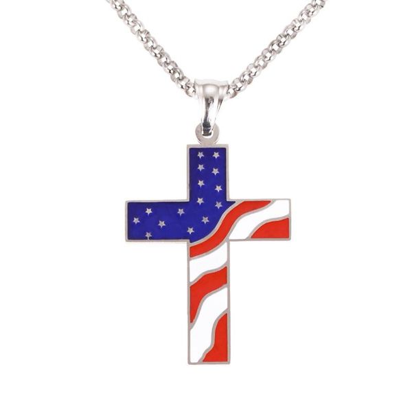 pendant necklaces men women cross stainless steel jewelry necklace american flag amulet jesus christ, Silver
pendant necklaces men women cross stainless steel jewelry necklace american flag amulet jesus christ, Silver