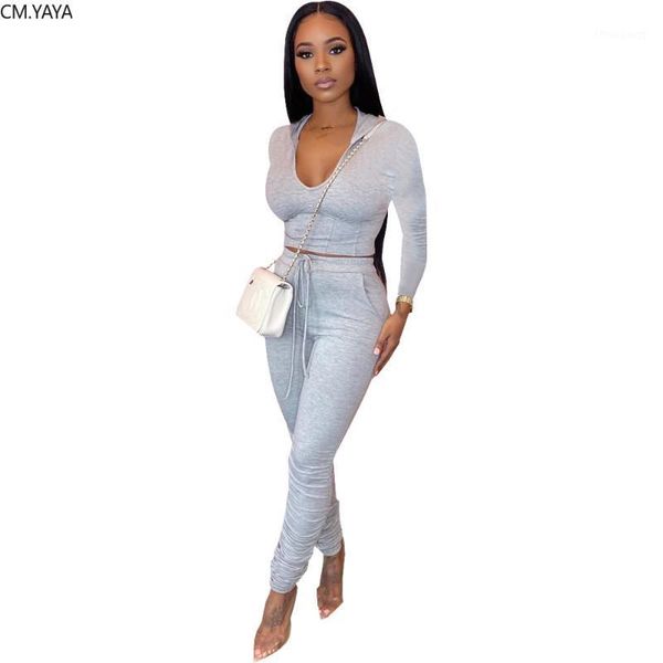 women's tracksuits cm.yaya women hooded long sleeve stacked jogger pants suit active wear tracksuit two piece matching set fitness out, Gray
women's tracksuits cm.yaya women hooded long sleeve stacked jogger pants suit active wear tracksuit two piece matching set fitness out, Gray