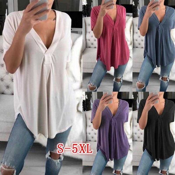 women's t-shirt solid color t shirt tunic 5xl plus size vetement femme deep v neck shirred frilled casual women s v5gw, White
women's t-shirt solid color t shirt tunic 5xl plus size vetement femme deep v neck shirred frilled casual women s v5gw, White
