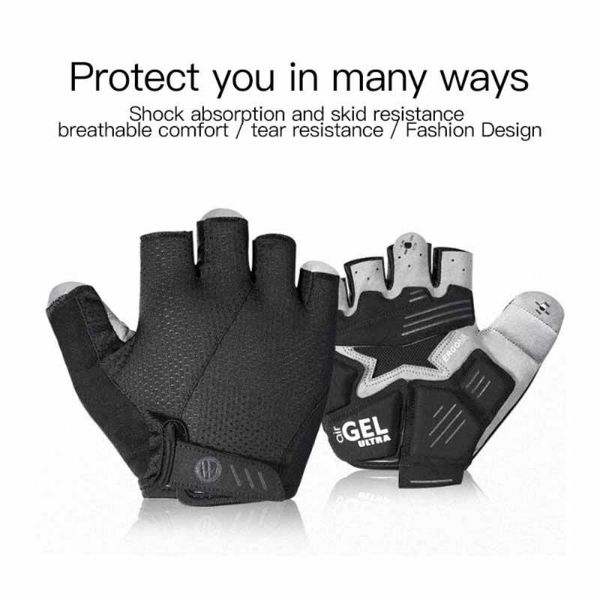 cycling gloves 1pair half finger anti-slip anti-sweat gel bicycle riding proof mtb road mountain bike sports, Black
cycling gloves 1pair half finger anti-slip anti-sweat gel bicycle riding proof mtb road mountain bike sports, Black
