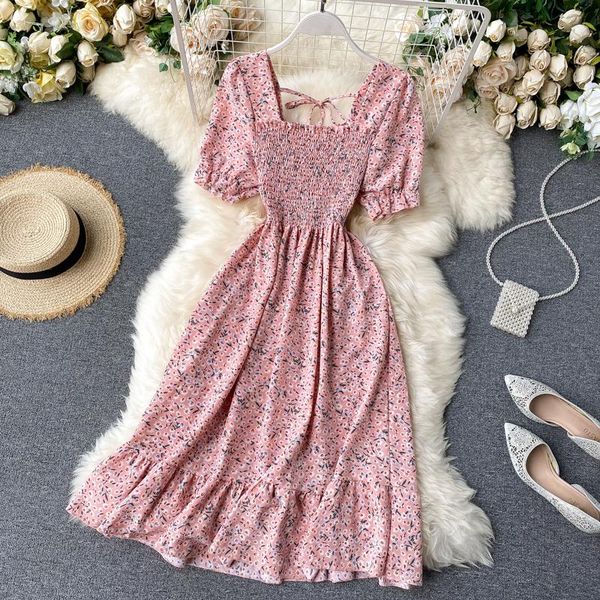 fashion floral chiffon dress women square collar short sleeve folds flower print summer female casual slim sundress dresses, Black;gray
fashion floral chiffon dress women square collar short sleeve folds flower print summer female casual slim sundress dresses, Black;gray