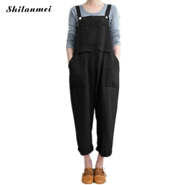 women's jumpsuits & rompers 2021 oversized women casual sleeveless strappy pockets summer party long playsuit cotton linen overall body, Black;white
women's jumpsuits & rompers 2021 oversized women casual sleeveless strappy pockets summer party long playsuit cotton linen overall body, Black;white
