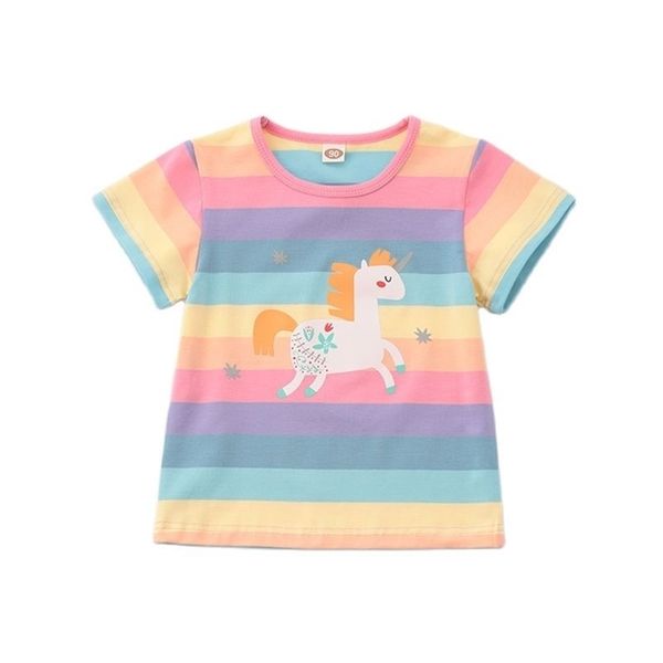 girls' short-sleeved t-shirt summer style baby girl pure cotton cartoon rainbow pullover girl's p4270 210622, Blue
girls' short-sleeved t-shirt summer style baby girl pure cotton cartoon rainbow pullover girl's p4270 210622, Blue