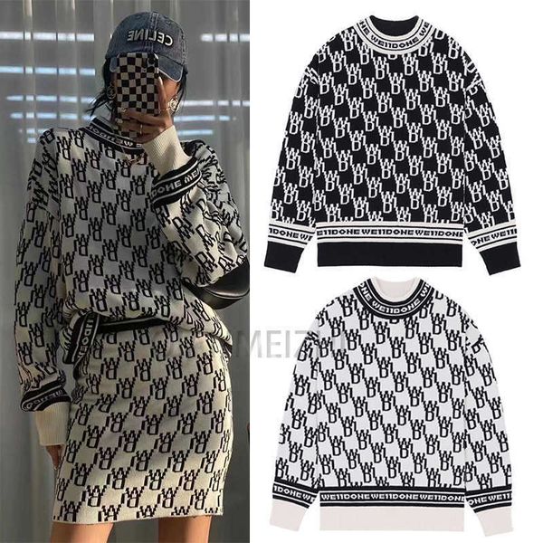 women's sweaters we11done 21 autumn winter new all over print long sleeve round neck pullover men's and women's same sweater, White;black
women's sweaters we11done 21 autumn winter new all over print long sleeve round neck pullover men's and women's same sweater, White;black
